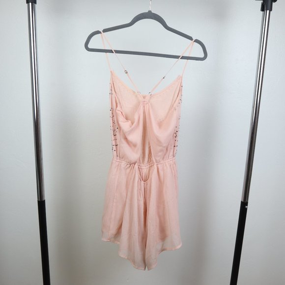 Pink Spaghetti Strap Rompers - Picture 7 of 10